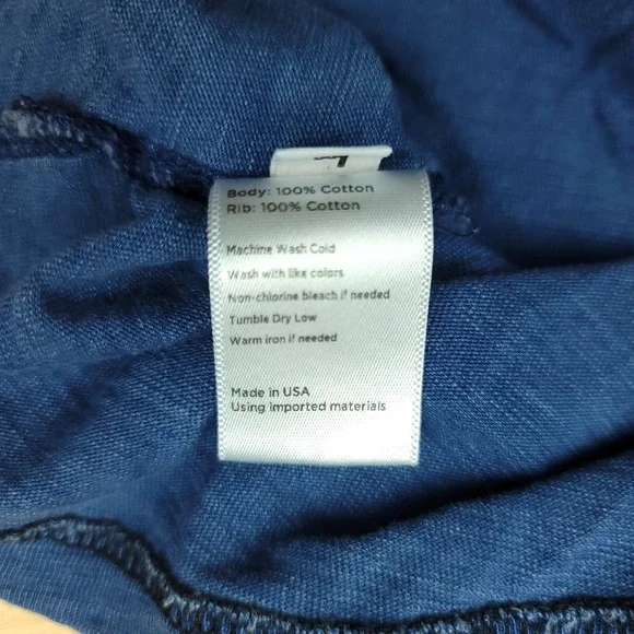 Flint and Tinder Mens Blue Short Sleeve Pocket Tee T-Shirt Made in USA - Picture 7 of 12